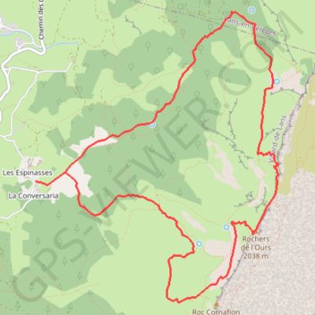 Itinéraire Traversée du Plateau du Cornafion jusqu'à la Crête des Crocs, distance, dénivelé, altitude, carte, profil, trace GPS