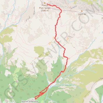 Itinéraire Punta Pian Spigo, distance, dénivelé, altitude, carte, profil, trace GPS