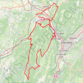Itinéraire Vourey - Herbouilly - Croix Perrin - Placette, distance, dénivelé, altitude, carte, profil, trace GPS