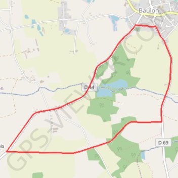 Itinéraire circuit baulon, distance, dénivelé, altitude, carte, profil, trace GPS