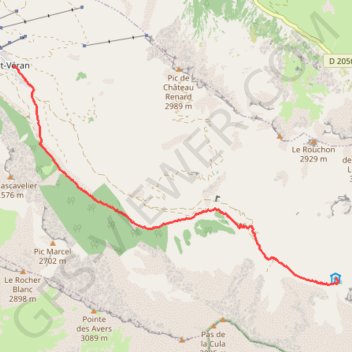 Itinéraire Queyras-Viso Étape 02 : Saint-Véran - Refuge de La Blanche, distance, dénivelé, altitude, carte, profil, trace GPS