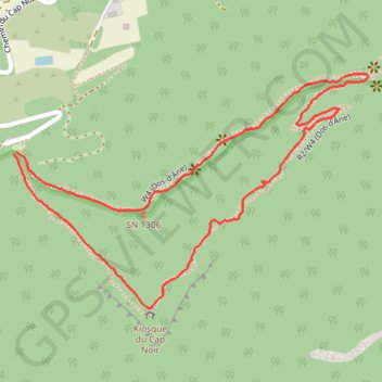 Itinéraire Kiosque du Cap Noir - Bouteille, distance, dénivelé, altitude, carte, profil, trace GPS