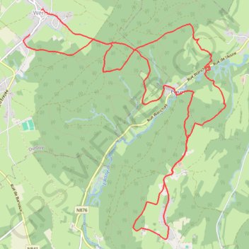 Itinéraire Petite Rando autour de Weris, distance, dénivelé, altitude, carte, profil, trace GPS