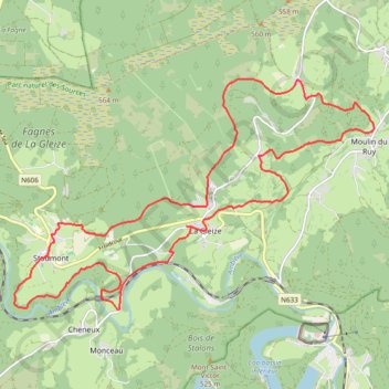 Itinéraire La Gleize, distance, dénivelé, altitude, carte, profil, trace GPS