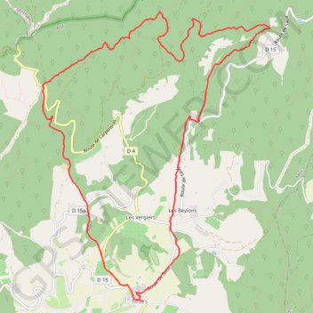 Itinéraire Les Grottes de Bérigoule par le col de Murs,en boucle (84) Murs, distance, dénivelé, altitude, carte, profil, trace GPS