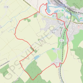 Itinéraire Damelevières - Salle des Fêtes, distance, dénivelé, altitude, carte, profil, trace GPS