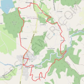Itinéraire Bois de Sury, distance, dénivelé, altitude, carte, profil, trace GPS