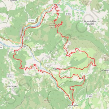 Itinéraire Sahune (Drôme), distance, dénivelé, altitude, carte, profil, trace GPS