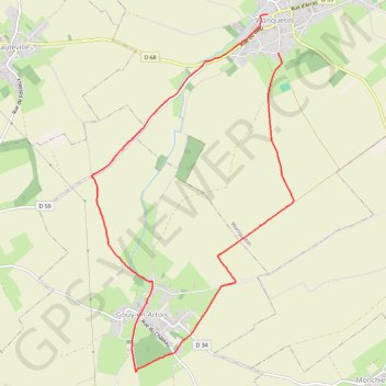 Itinéraire Wanquetin - Gouy, distance, dénivelé, altitude, carte, profil, trace GPS
