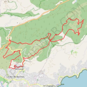 Itinéraire Bormes-Les-Mimosas, distance, dénivelé, altitude, carte, profil, trace GPS