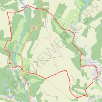 Itinéraire Une boucle au départ de Frouville, distance, dénivelé, altitude, carte, profil, trace GPS