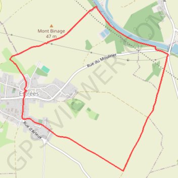 Itinéraire Par Mont et par Vaux - Estrées, distance, dénivelé, altitude, carte, profil, trace GPS