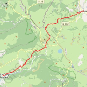 Itinéraire GR65 - Aubrac - Étape 3, distance, dénivelé, altitude, carte, profil, trace GPS