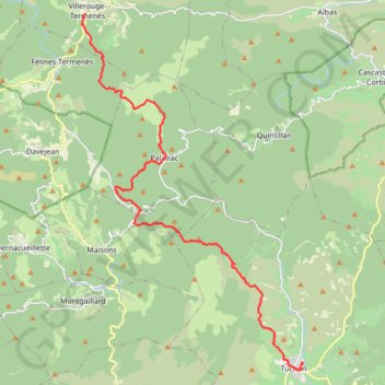 Itinéraire De Tuchan à Villerouge-Termenès, distance, dénivelé, altitude, carte, profil, trace GPS