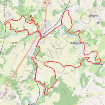 Itinéraire Randonnée de Vivonne, distance, dénivelé, altitude, carte, profil, trace GPS