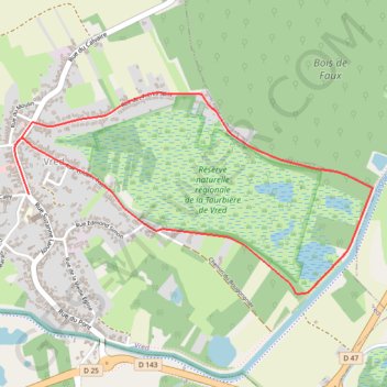 Itinéraire Circuit de la Tourbière - Vred, distance, dénivelé, altitude, carte, profil, trace GPS