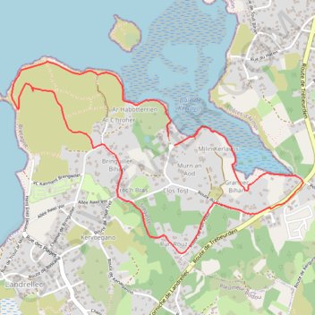 Itinéraire D 5_Trégastel_Le Grannec_Landrellec, distance, dénivelé, altitude, carte, profil, trace GPS