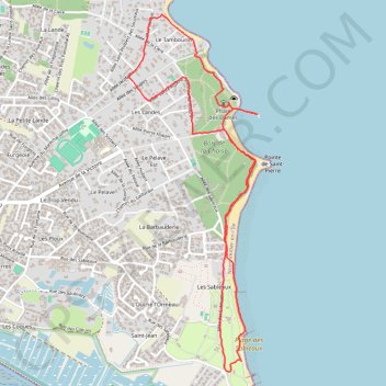 Itinéraire Noirmoutier Huttopia Chaise Souzeaux, distance, dénivelé, altitude, carte, profil, trace GPS