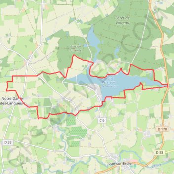 Itinéraire Joué-sur-Erdre - Notre-Dame-des-Langueurs, distance, dénivelé, altitude, carte, profil, trace GPS