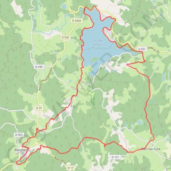 Itinéraire Parc du Morvan - Montsauche-les-Settons, distance, dénivelé, altitude, carte, profil, trace GPS