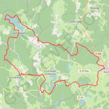 Itinéraire Parc du Morvan - Saulieu, distance, dénivelé, altitude, carte, profil, trace GPS