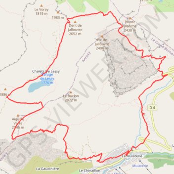 Itinéraire Le Lac de Lessy, distance, dénivelé, altitude, carte, profil, trace GPS
