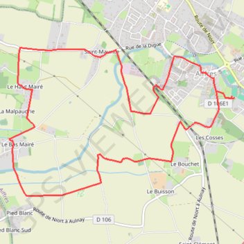 Itinéraire Aiffres, distance, dénivelé, altitude, carte, profil, trace GPS