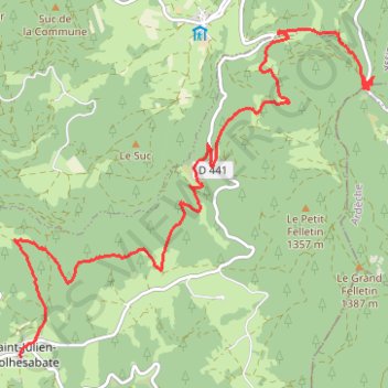 Itinéraire Le grand Feltin, distance, dénivelé, altitude, carte, profil, trace GPS