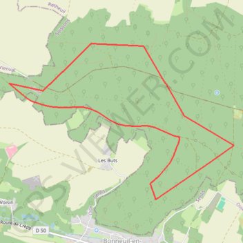 Itinéraire Montaigu et les fontaines de Cabaret, distance, dénivelé, altitude, carte, profil, trace GPS