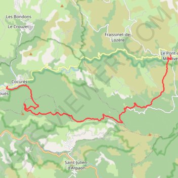 Itinéraire GR70 : du Pont-de-Montvert à Bédouès, distance, dénivelé, altitude, carte, profil, trace GPS