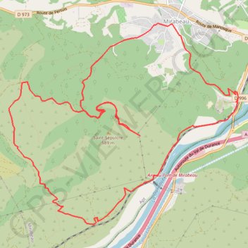 Itinéraire Balade à Mirabeau, distance, dénivelé, altitude, carte, profil, trace GPS