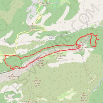 Itinéraire Sainte baume, crête, glacière, paradis, distance, dénivelé, altitude, carte, profil, trace GPS