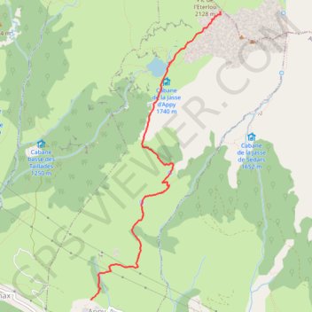 Itinéraire Étang et col d'Appy, distance, dénivelé, altitude, carte, profil, trace GPS