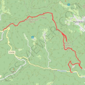 Itinéraire Taennchel, distance, dénivelé, altitude, carte, profil, trace GPS