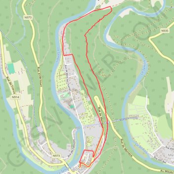 Itinéraire VRESSE sur semois-BOHAN-la table des fées, distance, dénivelé, altitude, carte, profil, trace GPS