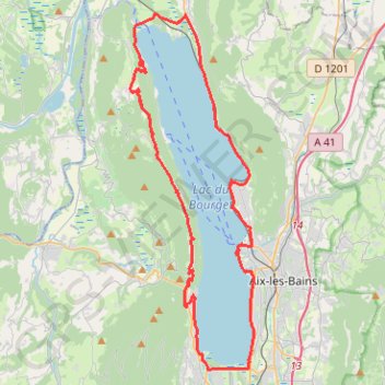 Itinéraire Tour du Lac du Bourget, distance, dénivelé, altitude, carte, profil, trace GPS