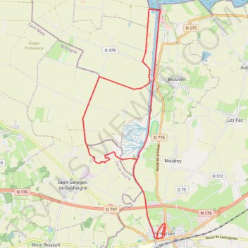 Itinéraire Semi Marathon Courir en Baie, distance, dénivelé, altitude, carte, profil, trace GPS