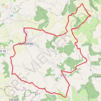 Itinéraire [Itinéraire] Boucle Vélo de Mellionnec, distance, dénivelé, altitude, carte, profil, trace GPS