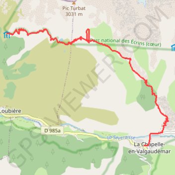 Itinéraire De La Chapelle-en-Valgaudémar au refuge des Souffles, distance, dénivelé, altitude, carte, profil, trace GPS