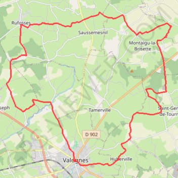 Itinéraire Bocage Valognais côté est, distance, dénivelé, altitude, carte, profil, trace GPS