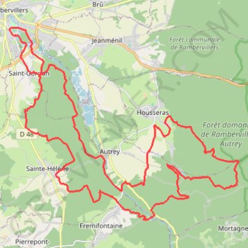 Itinéraire Rando de Rambervillers, distance, dénivelé, altitude, carte, profil, trace GPS