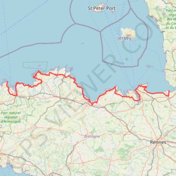 Itinéraire Roscoff / Morlaix, distance, dénivelé, altitude, carte, profil, trace GPS