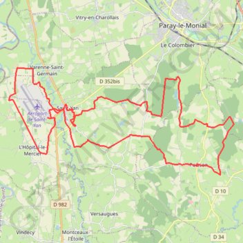 Itinéraire En Charolais - Saint-Yan, distance, dénivelé, altitude, carte, profil, trace GPS