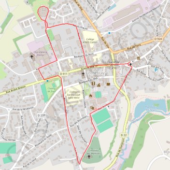 Itinéraire Les Moutiers - Tinchebray, distance, dénivelé, altitude, carte, profil, trace GPS