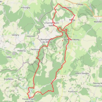 Itinéraire TRACE GRP MONTAGNE DE LA ROCHE, distance, dénivelé, altitude, carte, profil, trace GPS
