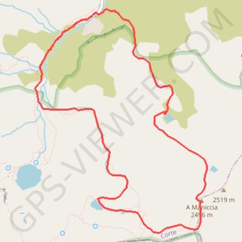 Itinéraire Corse - Région Cortenais / Massif Rotondo / Lombarduccio - Rando 8 lacs, distance, dénivelé, altitude, carte, profil, trace GPS