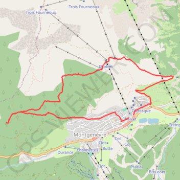 Itinéraire Montgenèvre - Rocher Diseur, distance, dénivelé, altitude, carte, profil, trace GPS