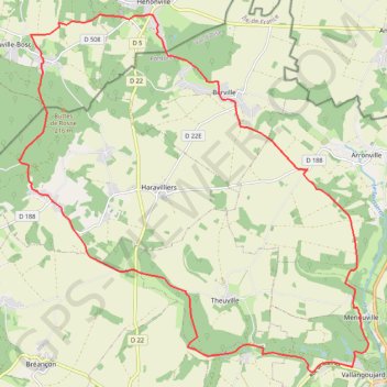 Itinéraire De Vallangoujard à Cresnes, distance, dénivelé, altitude, carte, profil, trace GPS