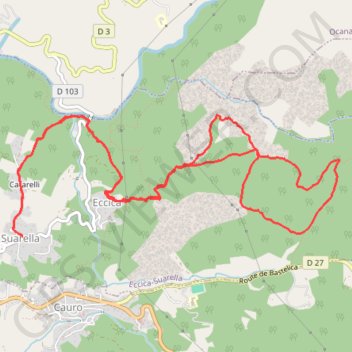 Itinéraire Trail di Sampieru, distance, dénivelé, altitude, carte, profil, trace GPS