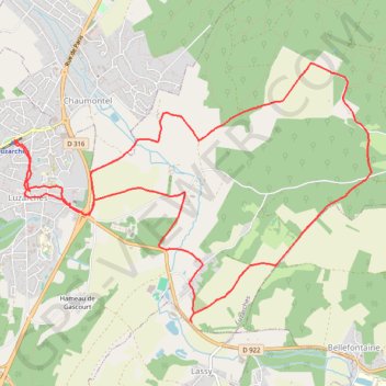 Itinéraire Luzarches - rando des Nonnains et la Biche, distance, dénivelé, altitude, carte, profil, trace GPS